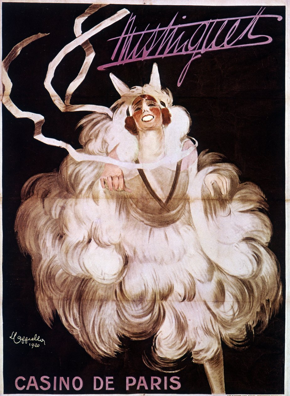 巴黎赌场的Mistinguett (Mistinguette)，海报作者Leonetto Cappiello (1875-1942)。 作者 莱昂内托·卡皮耶洛