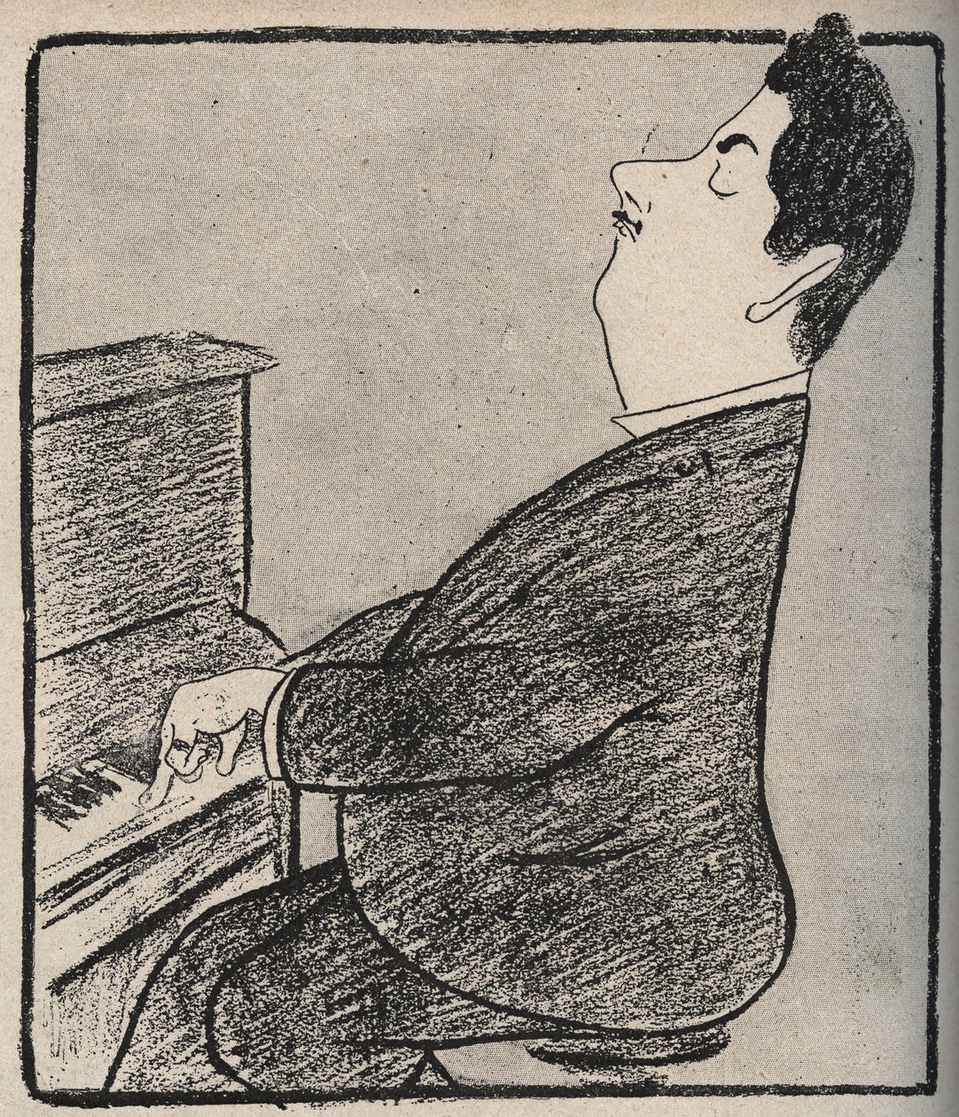 意大利作曲家贾科莫-普契尼（1858-1924）的画像。Leonetto Cappiello的漫画 - 1898年 作者 莱昂内托·卡皮耶洛
