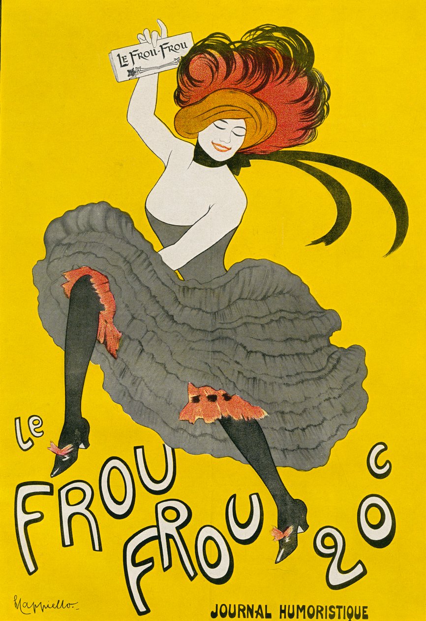 以莱昂内托·卡皮耶罗 (Leonetto Capiello) 命名的幽默报纸“Le Frou Frou”海报。 Eduard Fuchs 于 1909 年出版的《从中世纪到现在的道德史图解》。 作者 莱昂内托·卡皮耶洛