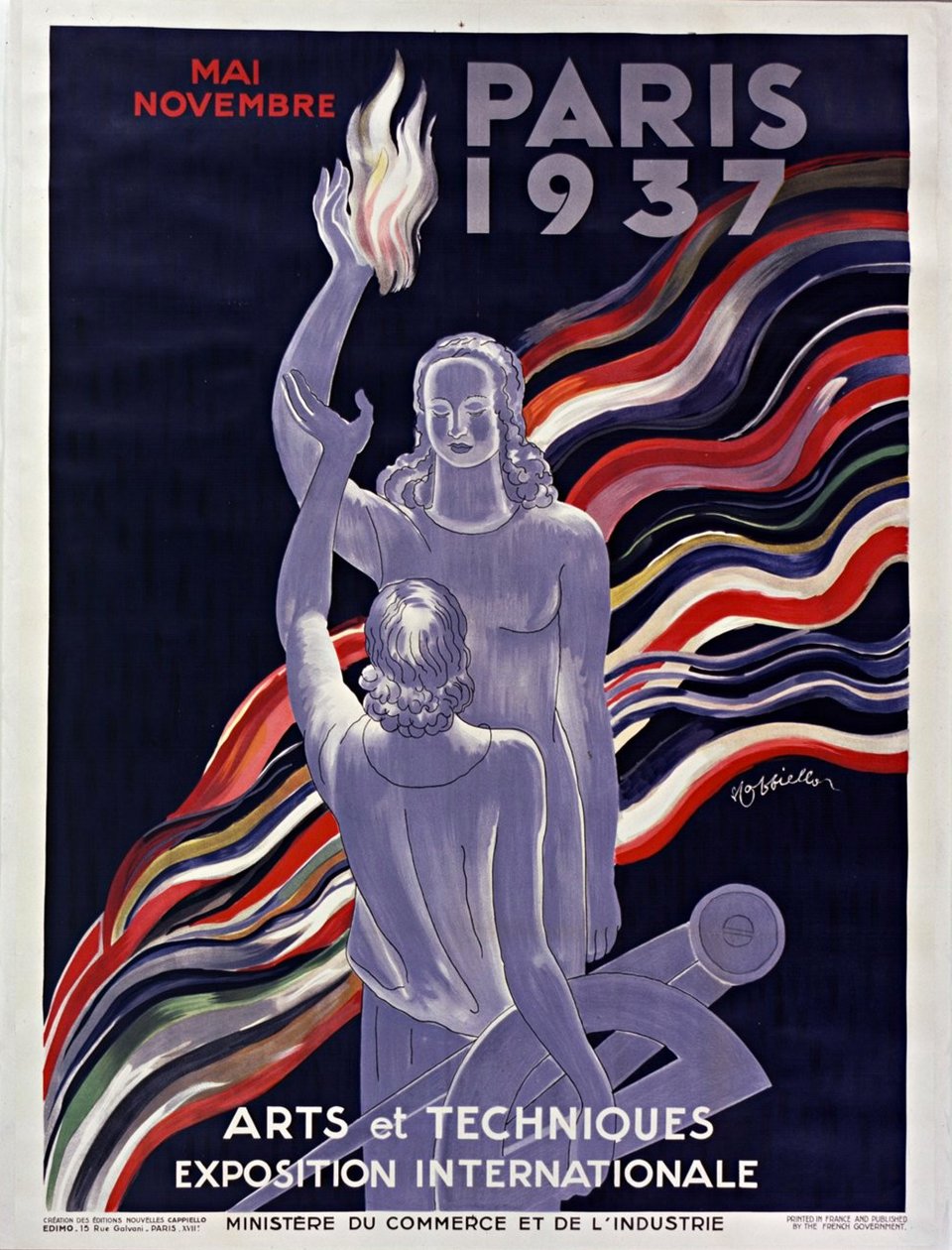 1937年在巴黎举行的1937年国际展览的海报。 作者 莱昂内托·卡皮耶洛
