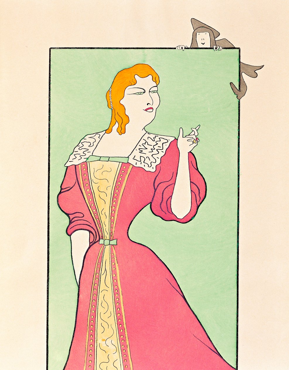 演员Marie-Louise (Marie Louise) Marsy (1866-1942)在MOliere（法国剧作家）的戏剧《Tartuffe ou l