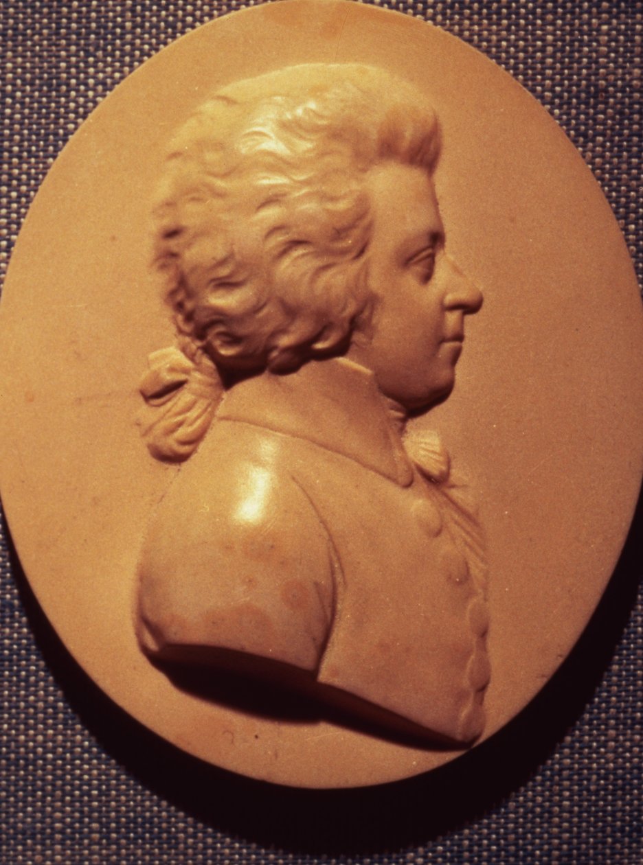 Wolfgang Amadeus Mozart的肖像奖章（1756-91） 作者 伦纳德·波施（Leonhard Posch）
