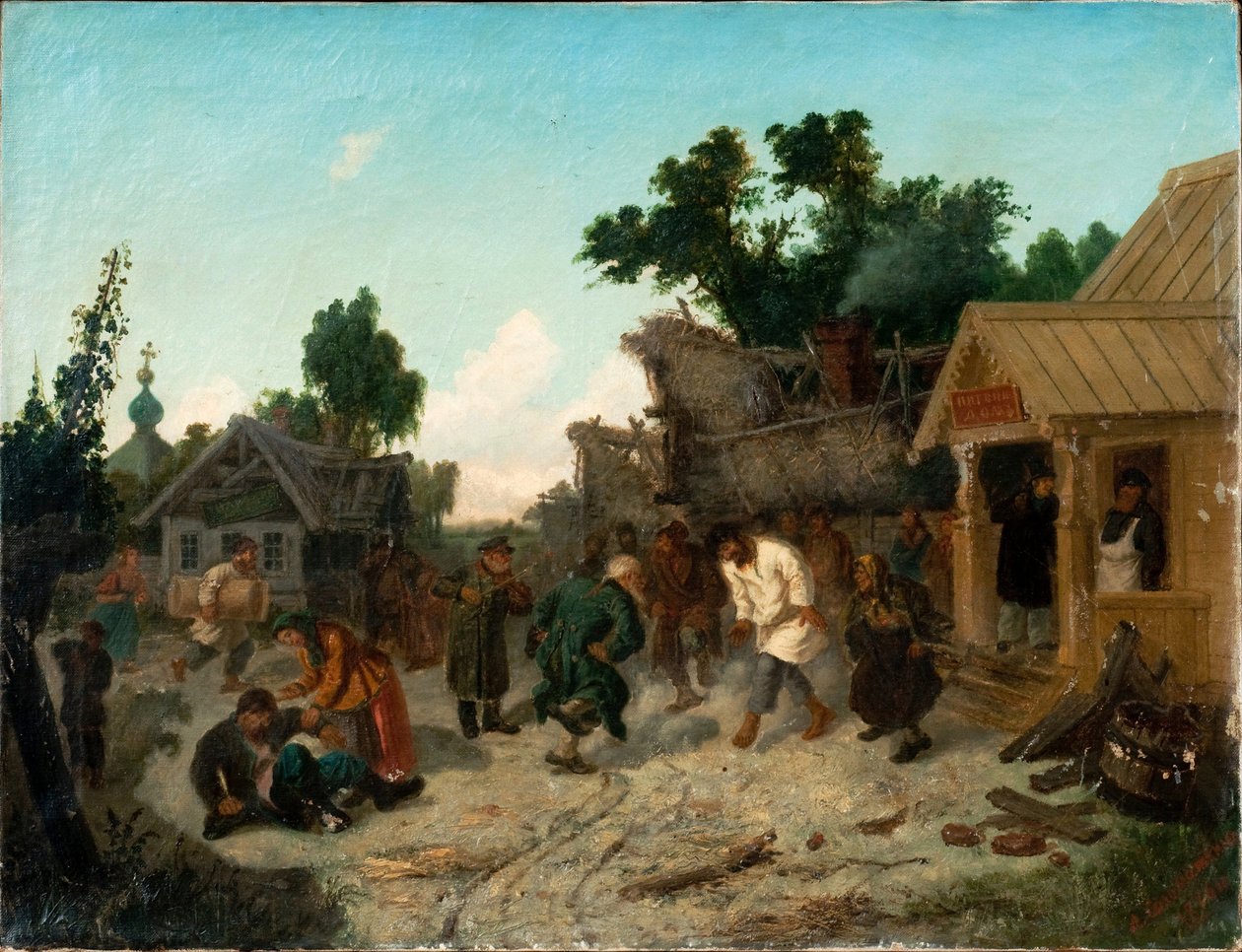 在小酒馆，1886年 作者 列昂尼德·伊万诺维奇·索洛马特金