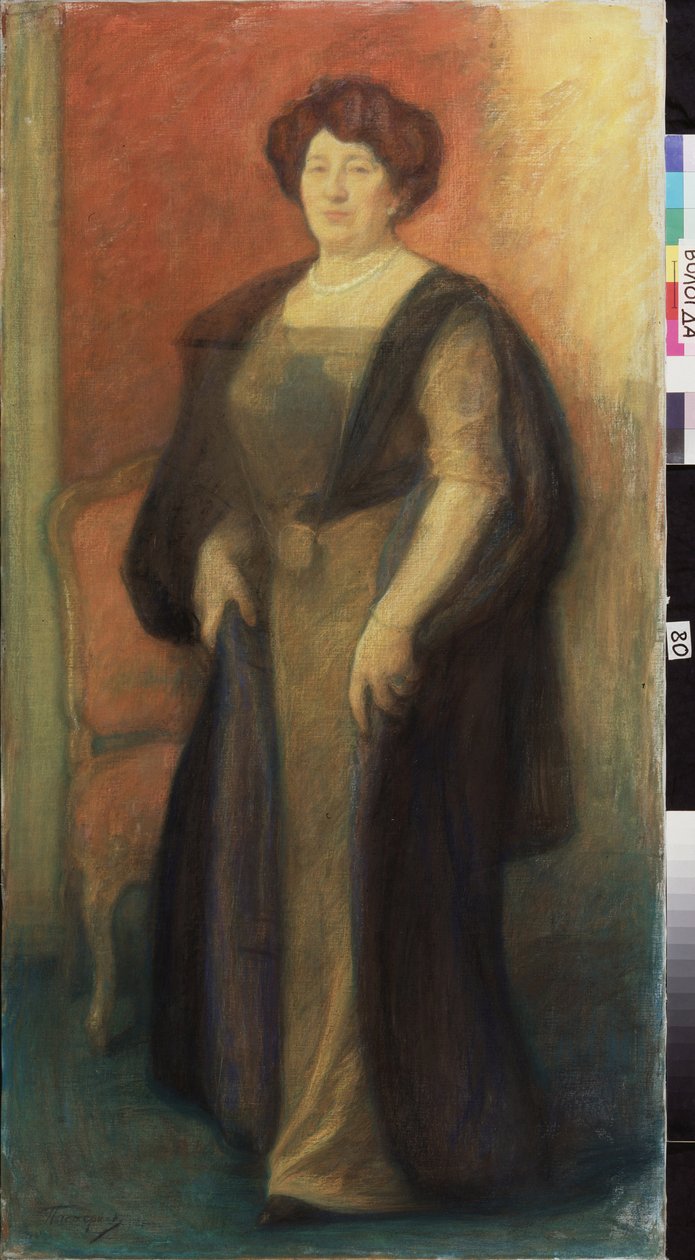 安娜-维索茨卡娅肖像（？）列昂尼德-奥西波维奇-帕斯捷尔纳克（1862-1945 年）作品，纸板上的粉彩画 作者 列昂尼德·奥西波维奇·帕斯捷尔纳克