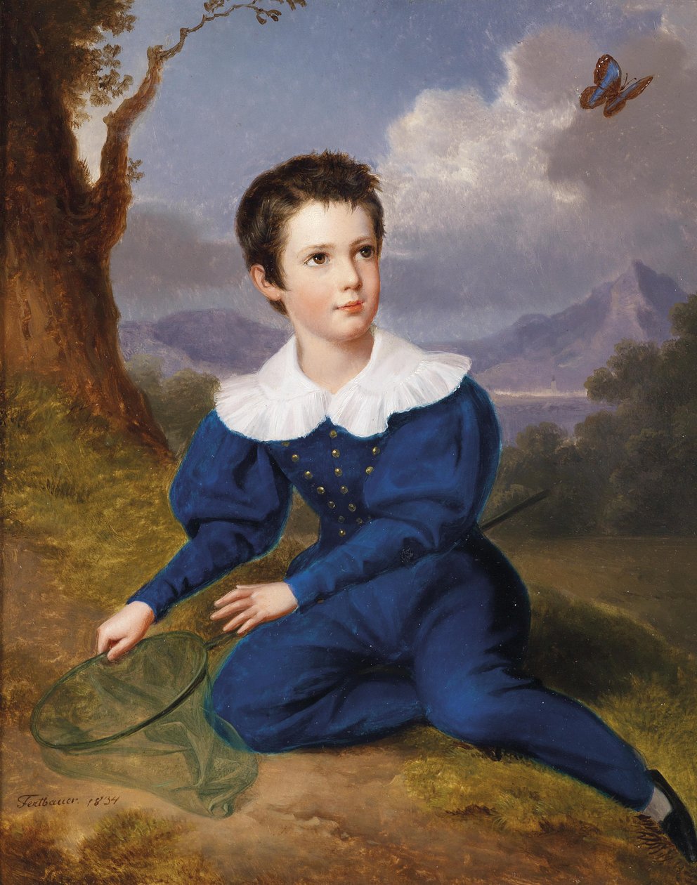 Maximilian Freiherr von Hammer-Purgstall的肖像（根据背面的铭文），签署并注明了Fertbauer 1834年 作者 利奥波德·费特鲍尔