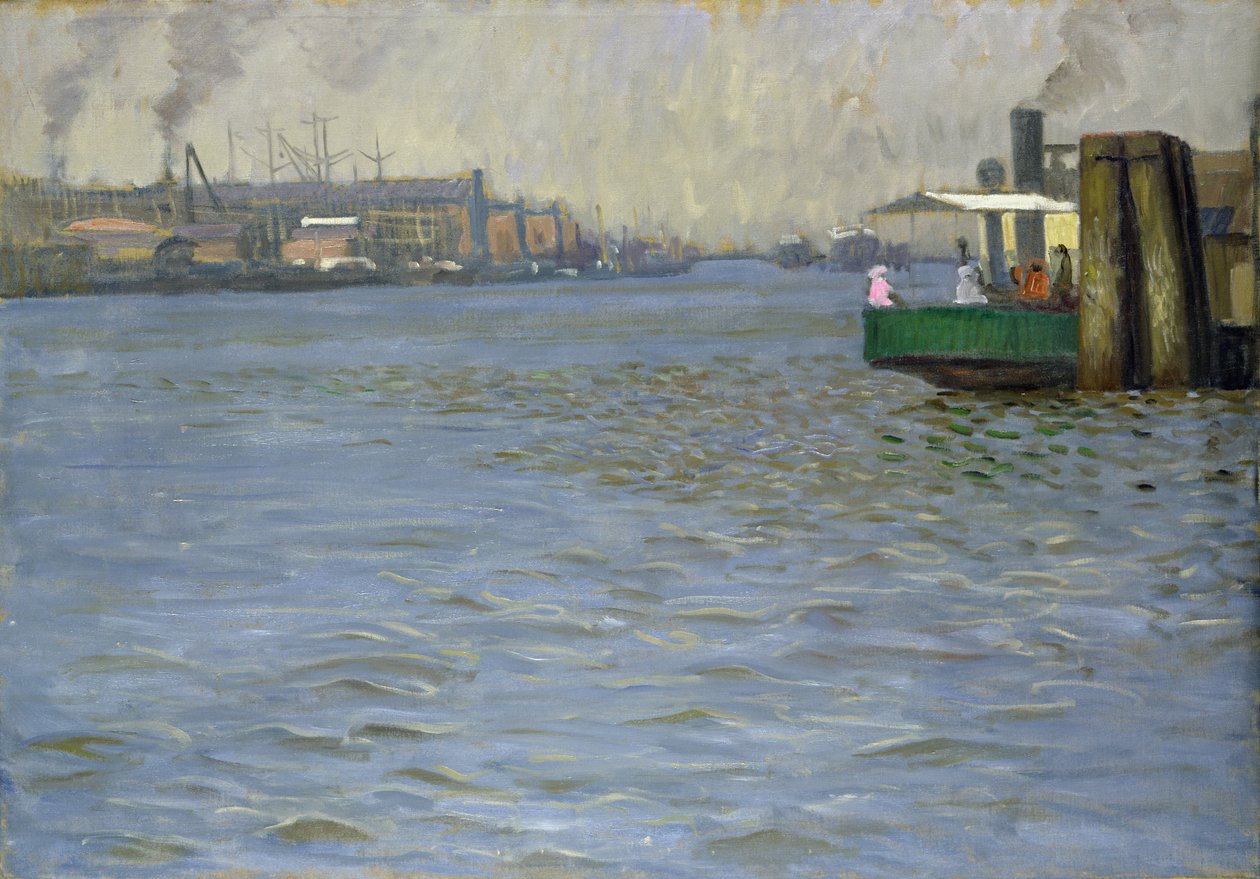 易北河周日气氛，圣保罗登陆桥，1901年（另见192003） 作者 利奥波德·卡尔·沃尔特·冯·卡尔克罗伊特