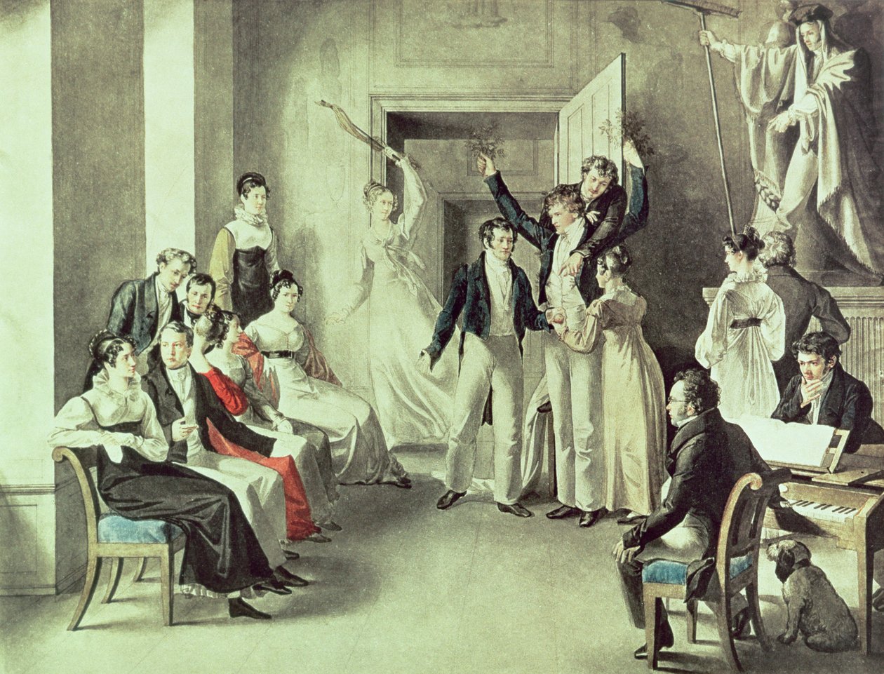 Franz Peter Schubert（1797-1828）的家人在玩游戏 作者 利奥波德·库佩尔维瑟