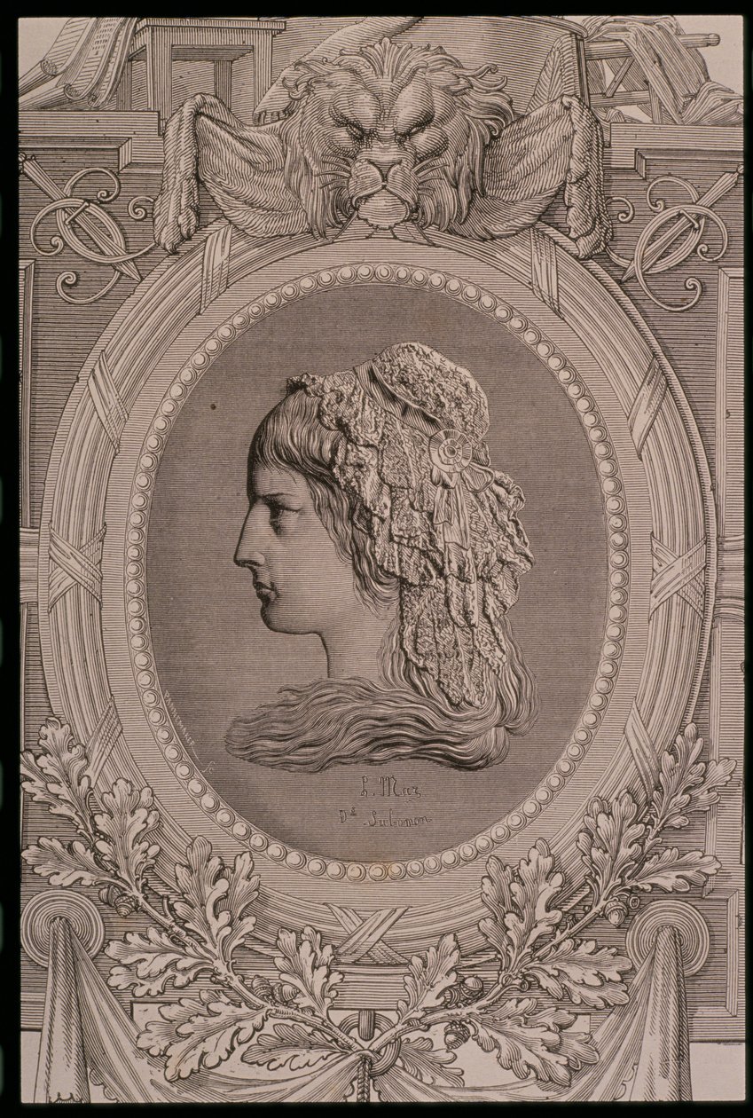 Charlotte Corday（1768-93）由Stephane Pannemaker（1847-1930）刻 作者 利奥波德·玛