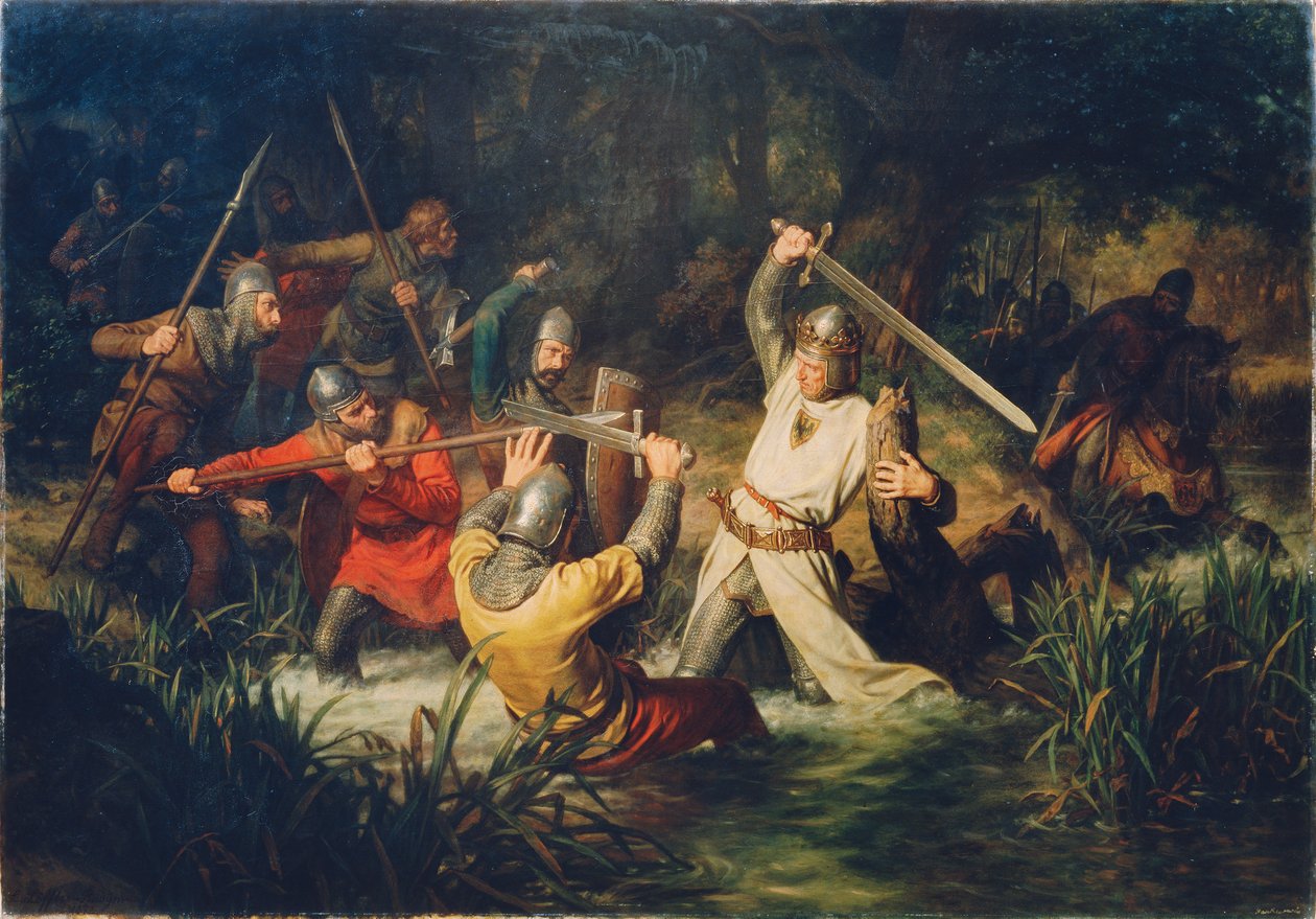哈布斯堡的鲁道夫处于致命的危险之中，1872年。 作者 来自 Löffler Radymno 的 Leopold Edler