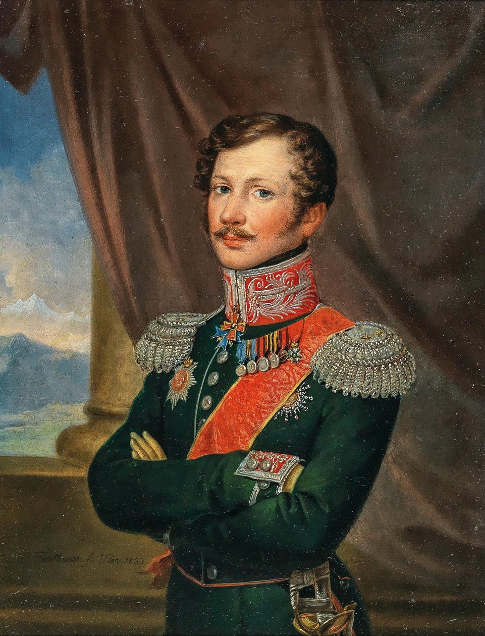 Paul Andreas Edler von Rennenkampff中将的肖像，1790-1857年，1833年。 作者 利奥波德·费特鲍尔