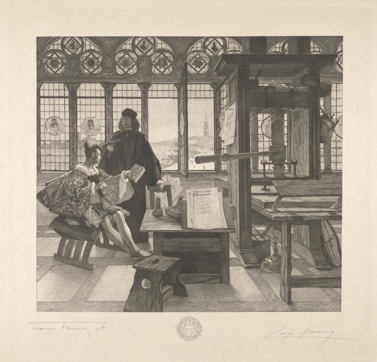 格罗里尔与印刷商 Aldus Manutius 作者 利奥波德·弗拉门