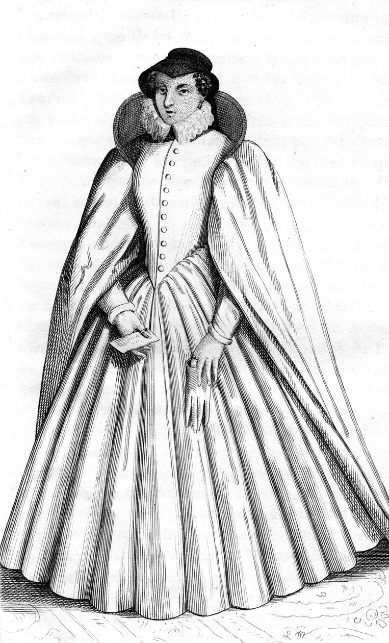 Caterina de Medici，法国复古服装，十六世纪亨利王国二世，法国国王 作者 利奥波德·马萨德（Leopold Massard）