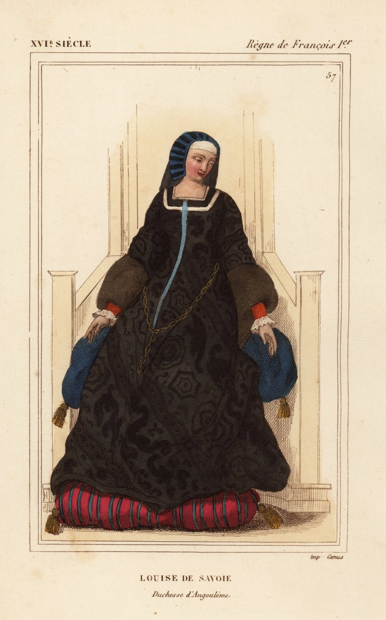 萨瓦的路易丝 (Louise of Savoy)，路易丝·德·萨瓦，昂古莱姆公爵夫人，弗朗西斯一世国王的母亲 作者 利奥波德·马萨德（Leopold Massard）