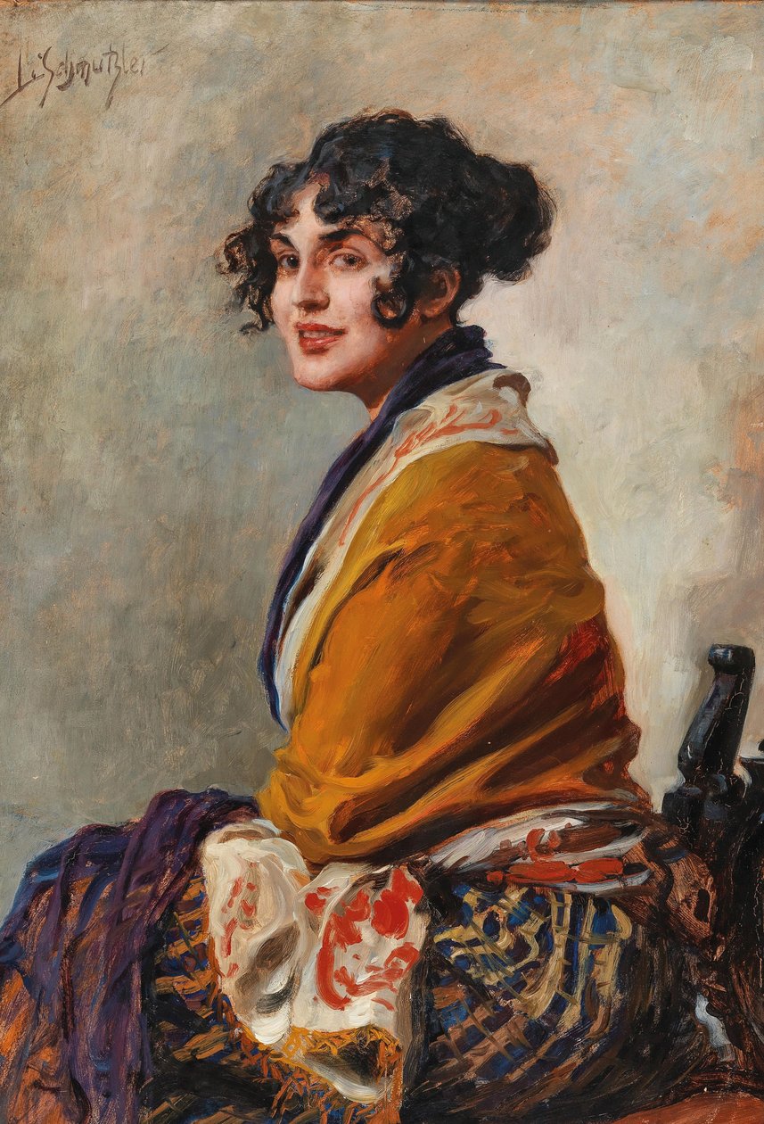 女演员Lili Marberg的肖像，1876-1962。 作者 利奥波德·迪特勒