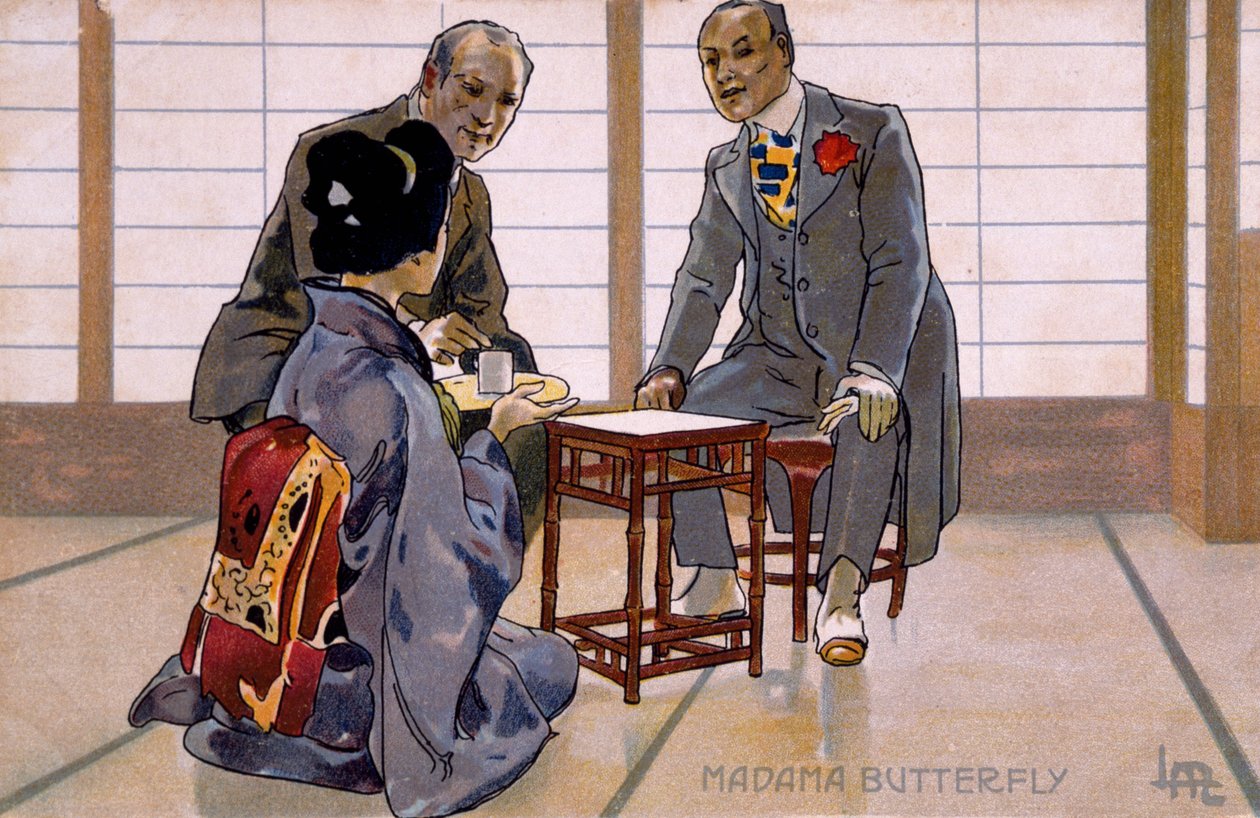 为《蝴蝶夫人》在布雷西亚的首演制作的明信片 作者 利奥波多·梅特里科维奇
