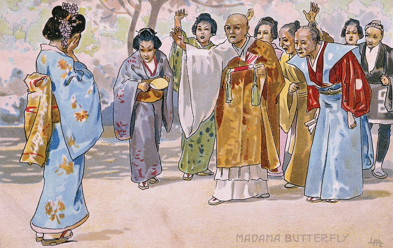 为《蝴蝶夫人》在布雷西亚的首演制作的明信片 作者 利奥波多·梅特里科维奇