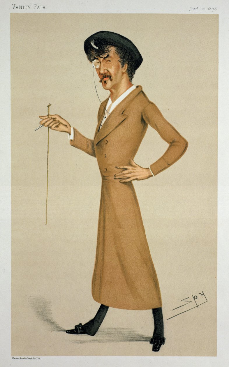 “交响曲”，1878年1月12日“名利场”的James Abbott McNeill Whistler爵士（1834-1903）的漫画 作者 莱斯利·马修·沃德