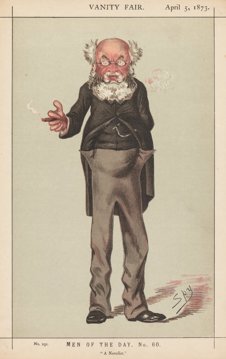 《名利场》（Vanity Fair）：《今日人物》，第60号，小说家，1873年。 作者 莱斯利·马修