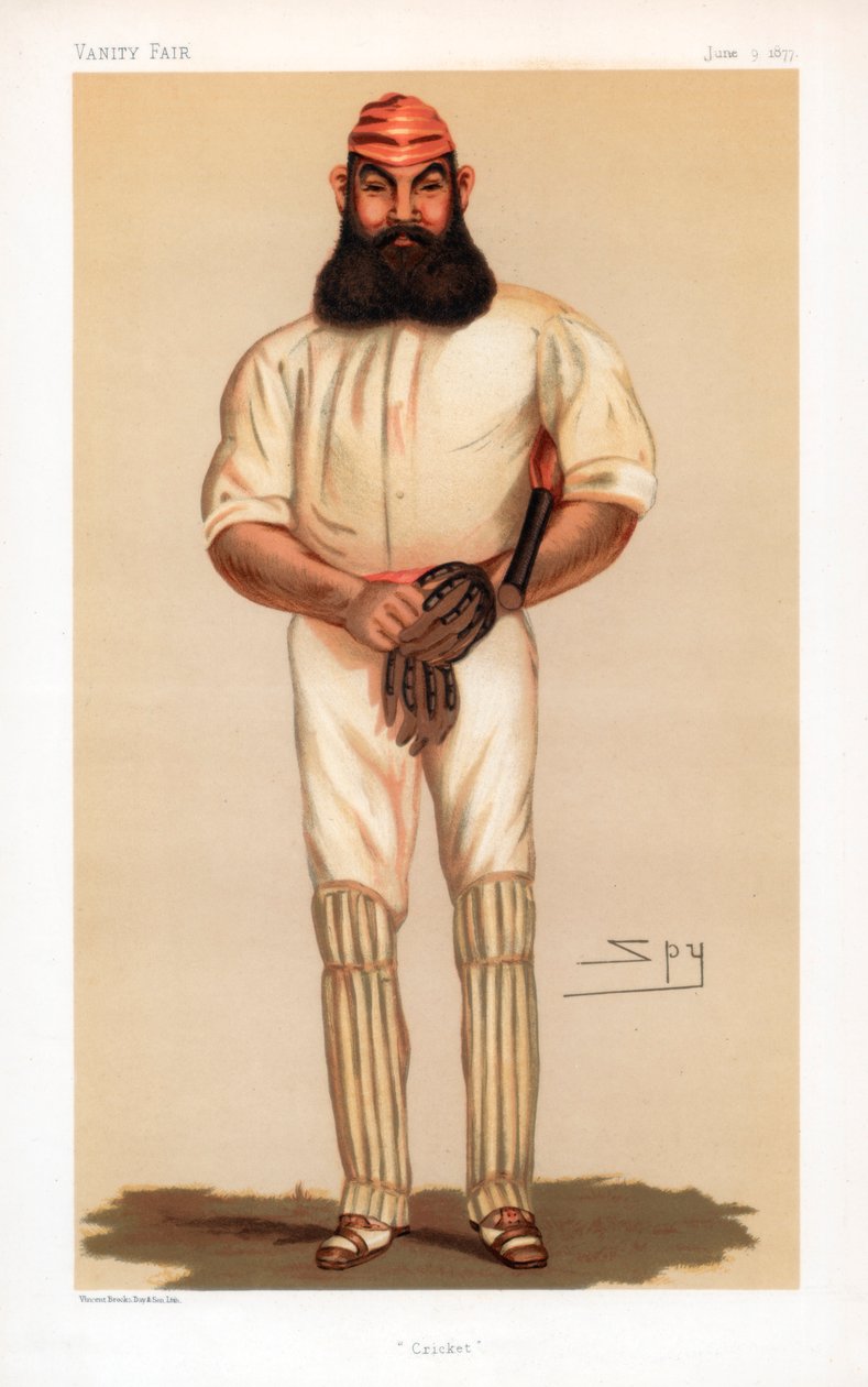 板球，1877年。 作者 莱斯利·马修·沃德