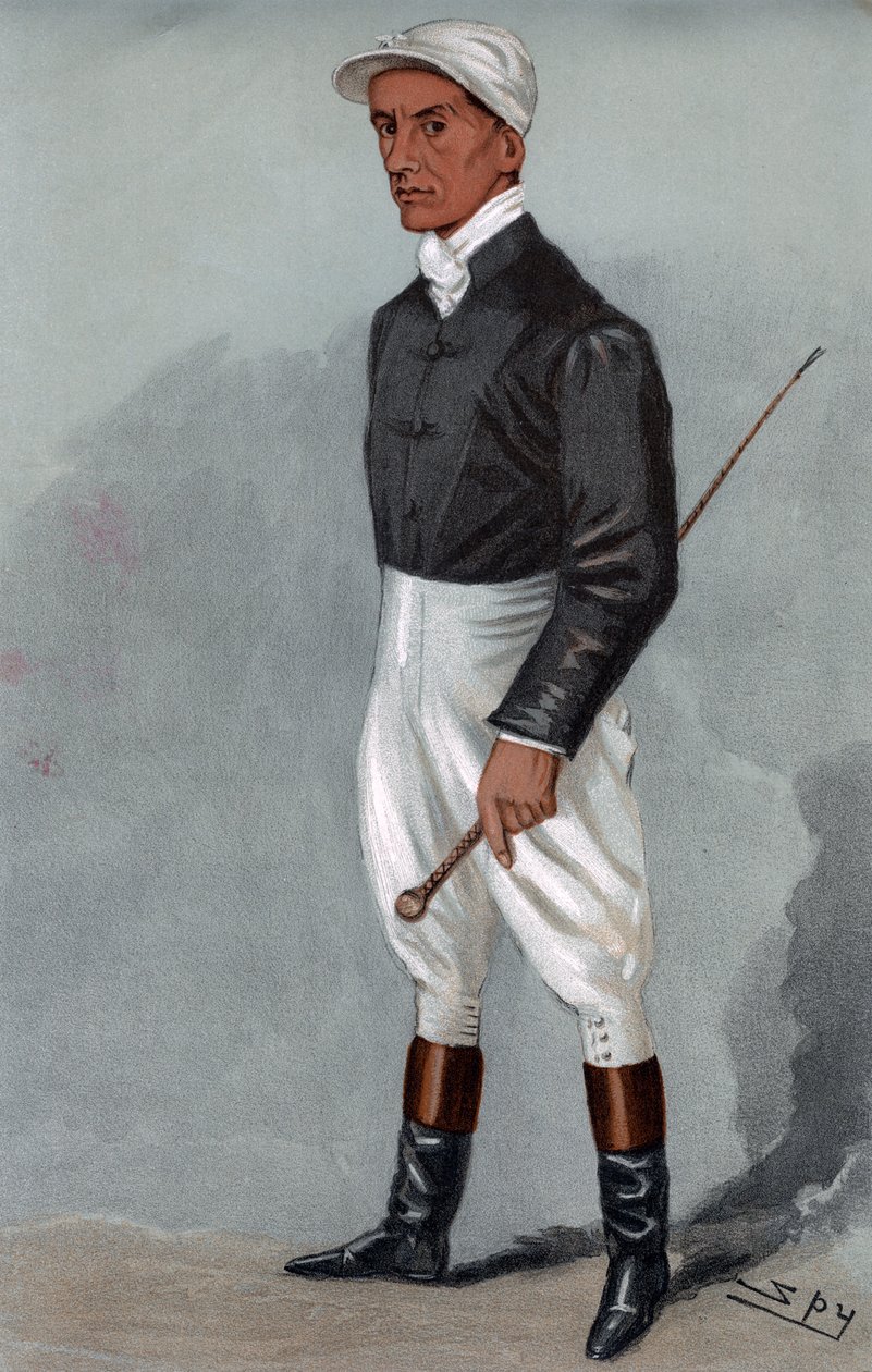 弗雷德·里卡比（Fred Rickaby），英国骑师1901年。 作者 莱斯利·马修·沃德