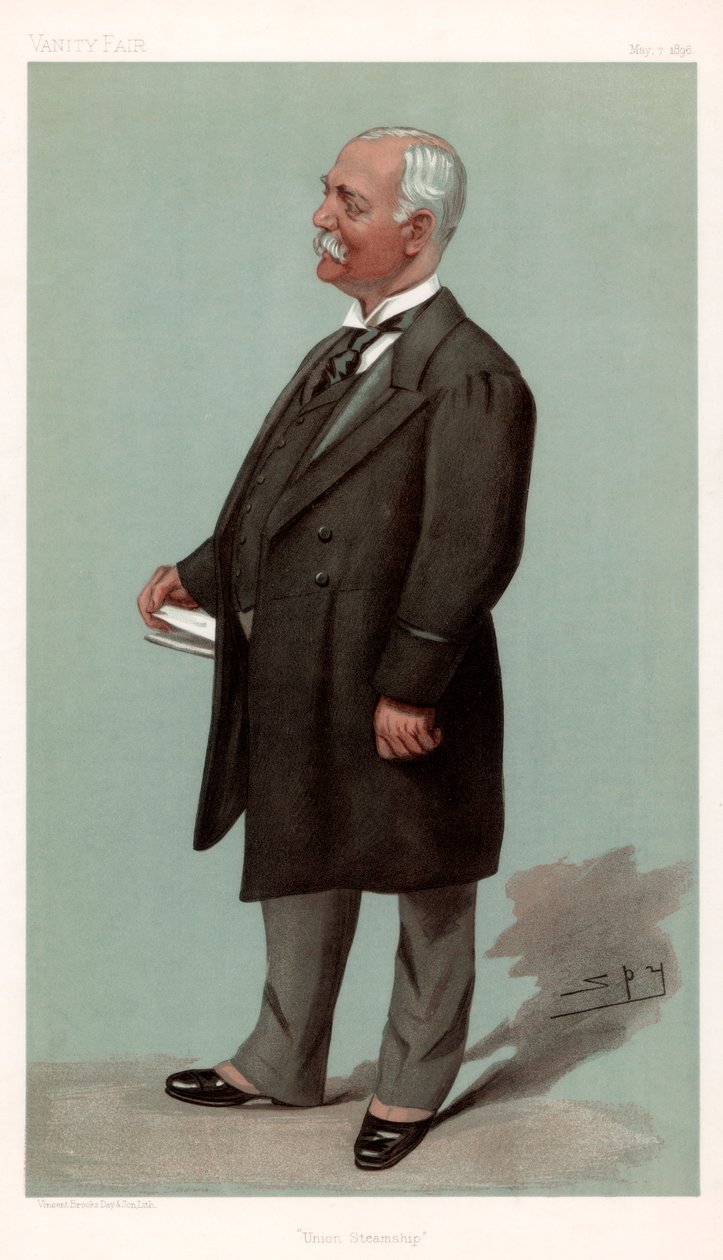 联合轮船弗朗西斯·亨利·埃文斯爵士，英国商人和政治家，1896年。 作者 莱斯利·马修·沃德