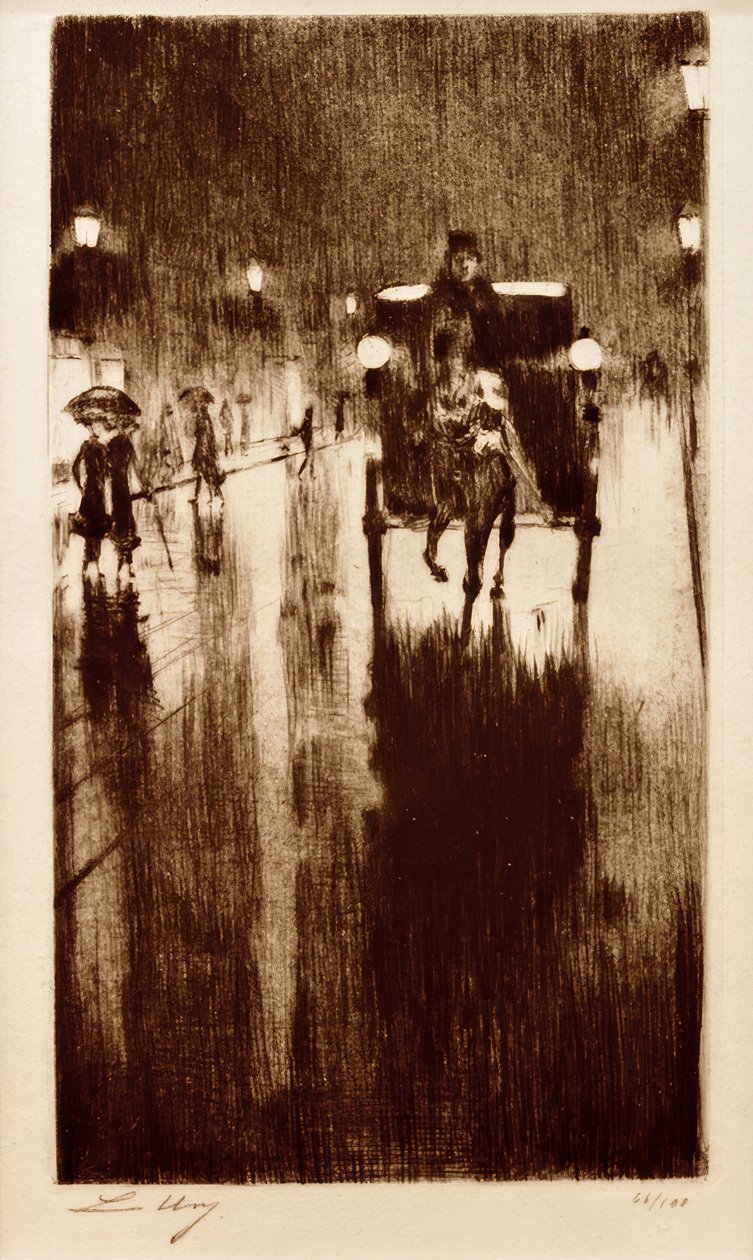 在下雨天的马droschke 作者 小乌里