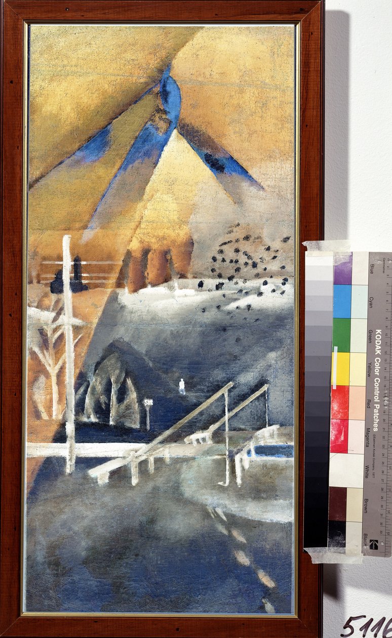 《冬季风景》列夫·亚历山德罗维奇·布鲁尼 (Lev Alexandrovich Bruni, 1894-1948) 绘画，1918 年私人收藏 作者 列夫·亚历山德罗维奇·布鲁尼