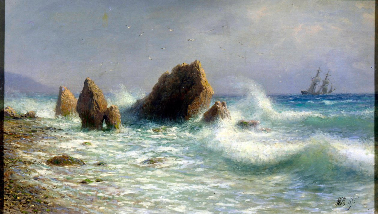 1895年在Livadia岸边。 作者 列夫·费利科维奇（Lev Felixovich Lagorio）