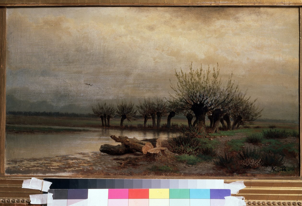 春天列夫-列沃维奇-卡缅涅夫（1833-1886 年）的画作，布面油画 作者 列夫·利沃维奇·加米涅夫