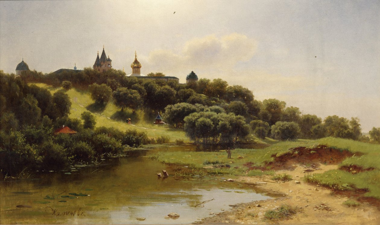 Zvenigorod附近的Savvino-Storozhevsky修道院，1860年 作者 列夫·利沃维奇·加米涅夫