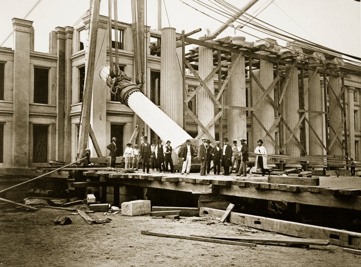 1861年华盛顿特区财政部南翼建设（bw photo） 作者 刘易斯·埃默里·沃克