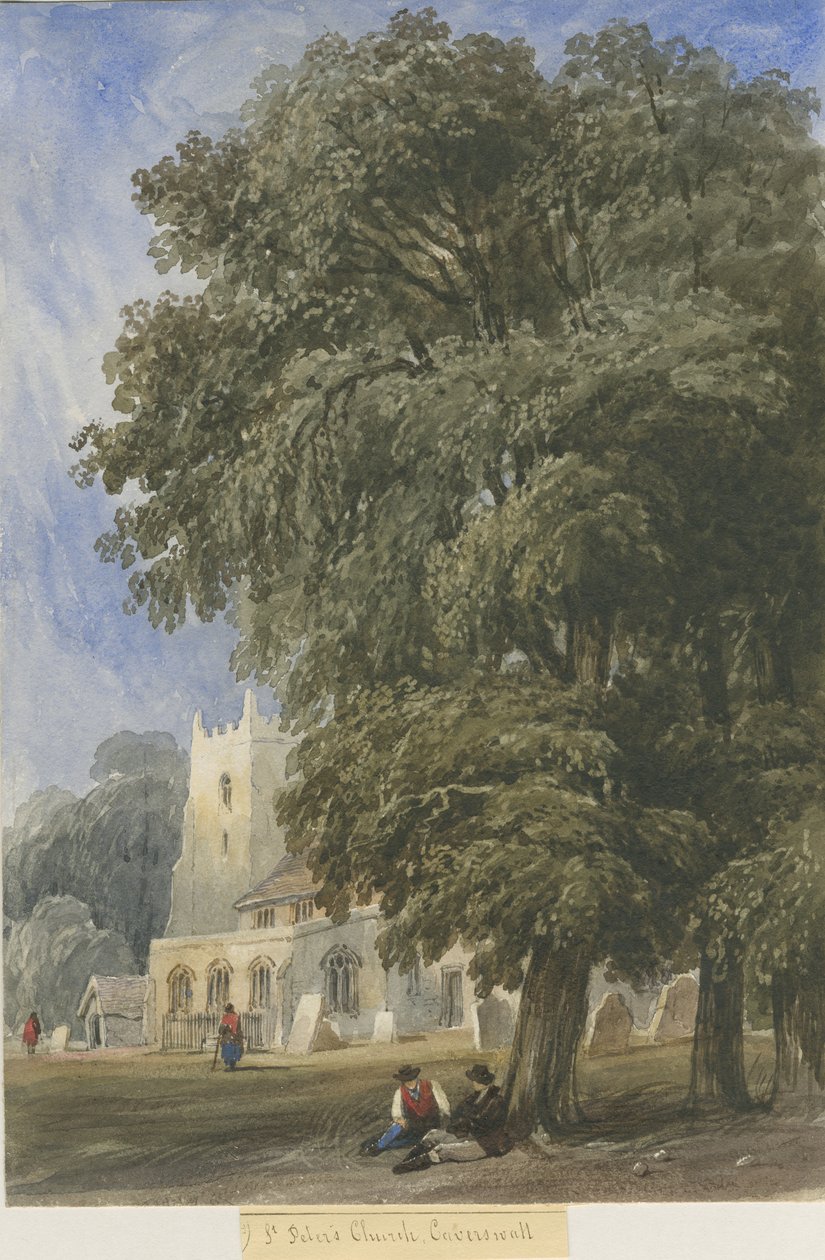 Caverswall教堂：水彩画，nd [c1830-1840]（绘画） 作者 刘易斯·约翰·伍德