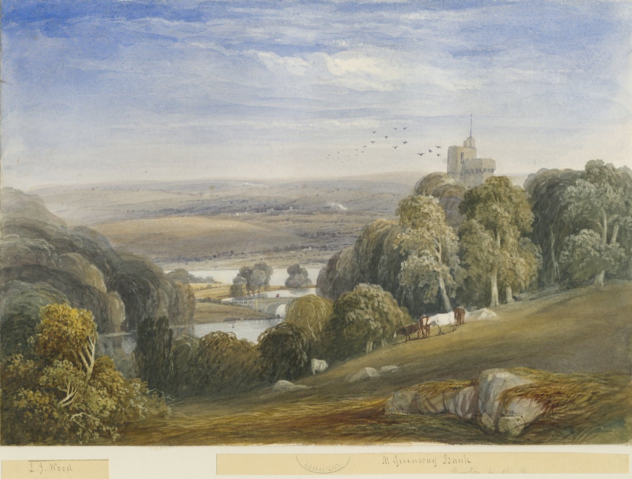 格林威银行-湖：水彩画，nd [c1830-1840] 作者 刘易斯·约翰·伍德