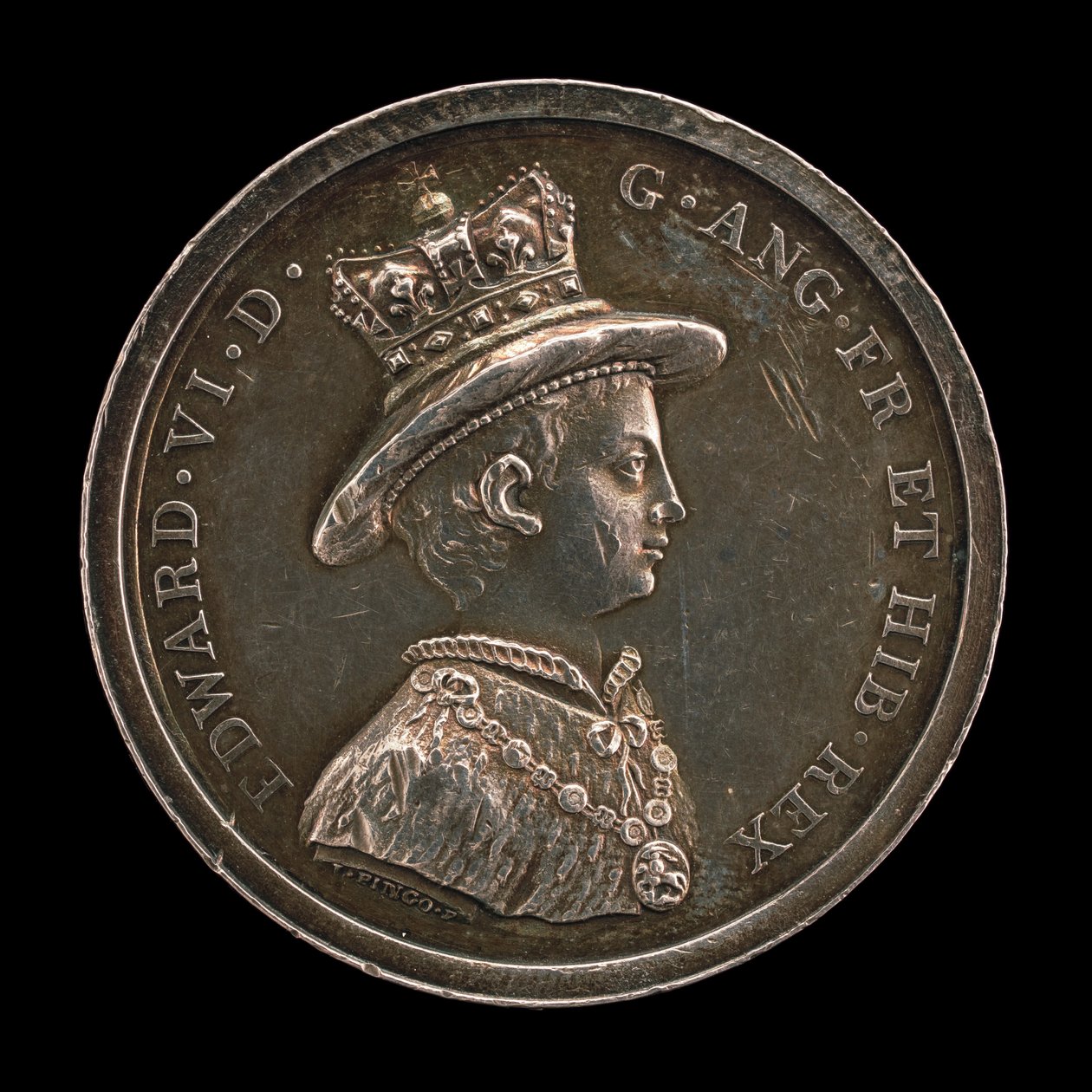 爱德华六世，1537-1553年，英格兰国王 1547年 基督医院学校奖章，1552年成立 作者 刘易斯·平戈