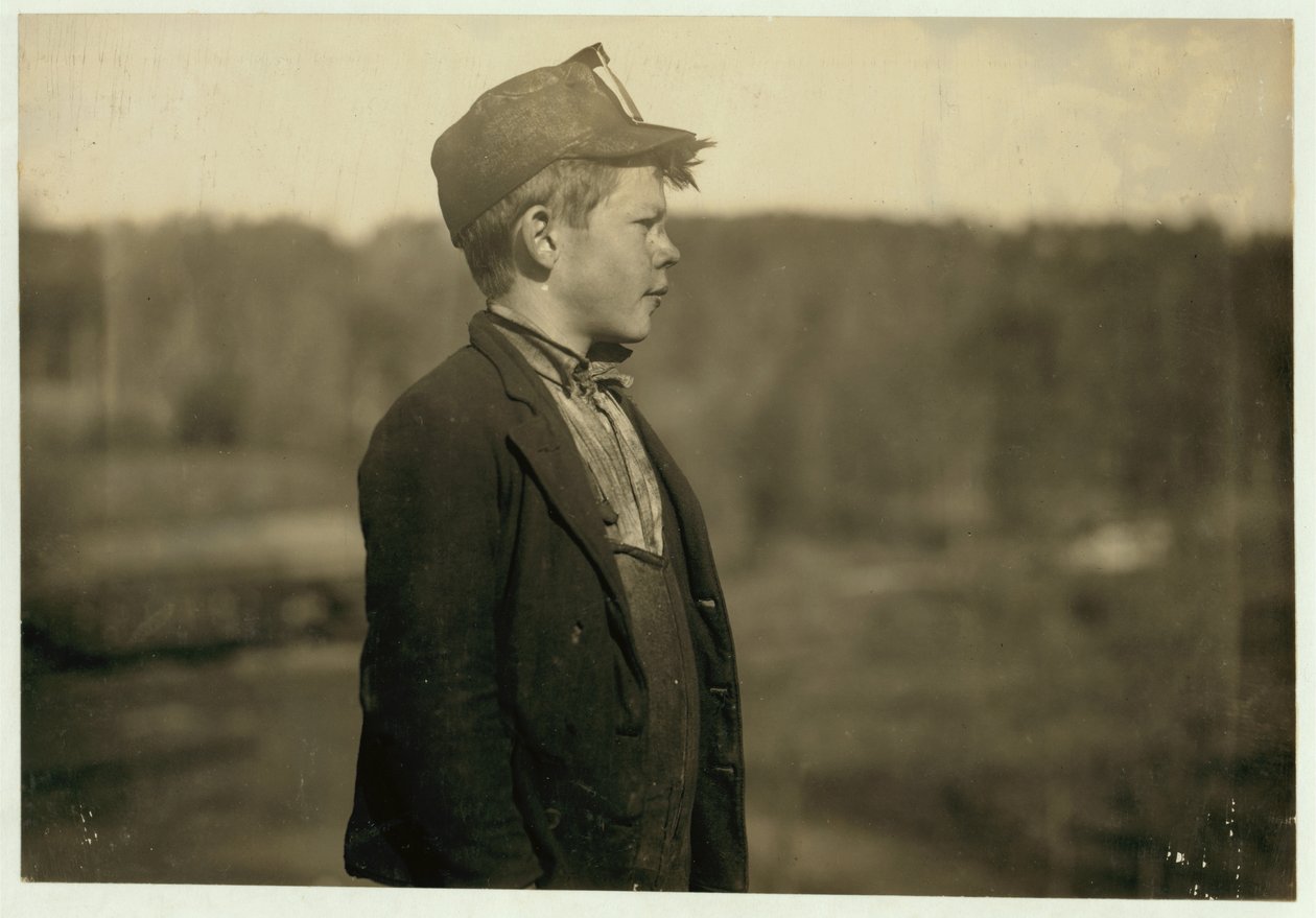 1910年，阿拉巴马州贝西矿（Sloss-Sheffield Steel and Iron Co）的Dave，一位年轻的推车，移动电车和煤炭 作者 刘易斯·威克斯·海恩