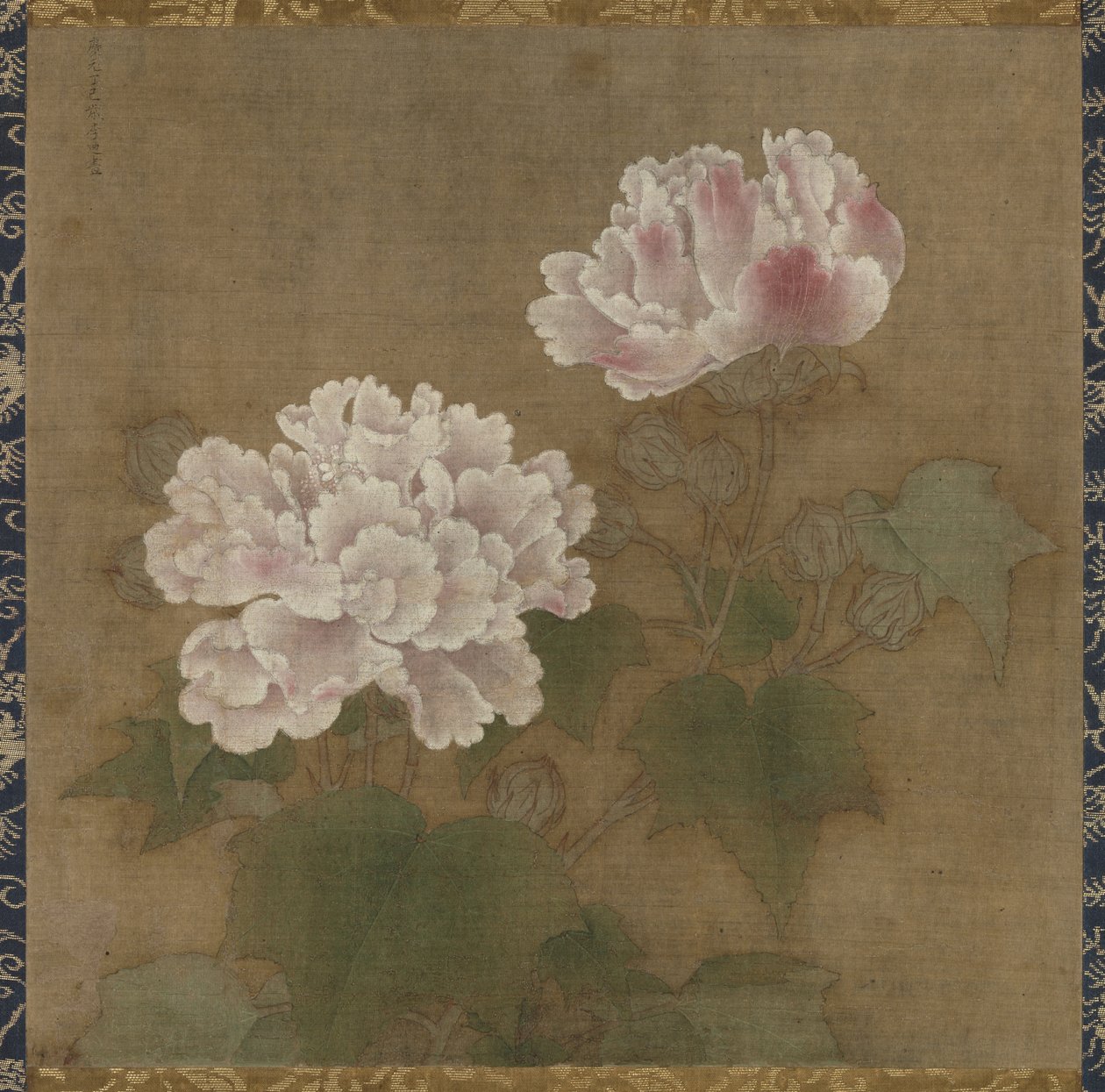 红色芙蓉花，两幅挂轴，1197年 作者 李Di