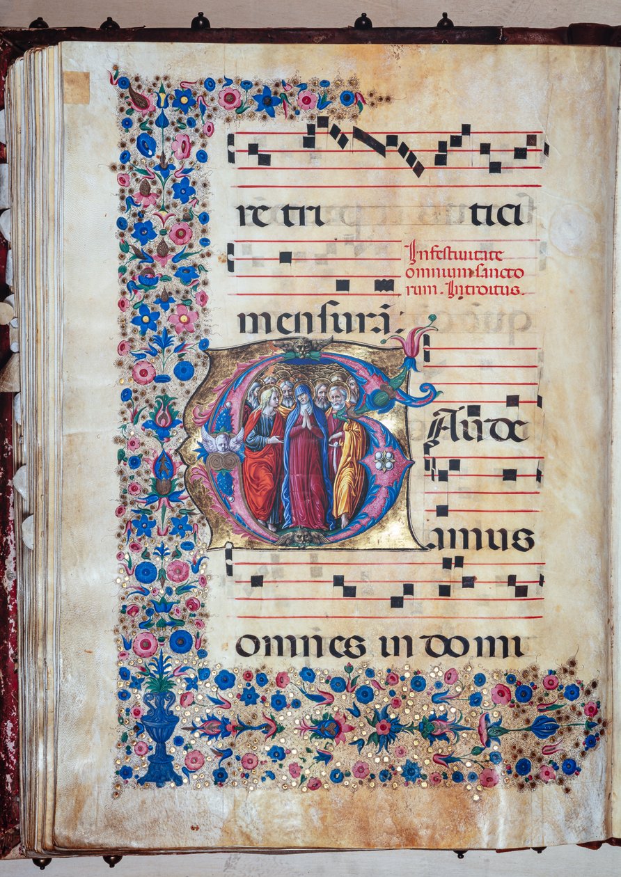 Piccolomini 图书馆：唱诗班手册，cod.28.12, ff.94v 配有 "圣母和所有圣徒"，作者为弗朗切斯科-罗塞利和利伯拉尔-达维罗纳（约 1445 - 1527/9）。 作者 维罗纳自由主义者
