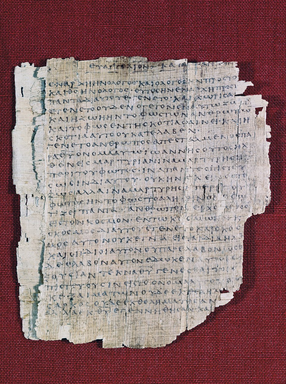 66 或 Bodmer II Papyrus，约 200，接近完整的希腊约翰福音抄本，瑞士日内瓦 Bodmer 图书馆 作者 未知未知