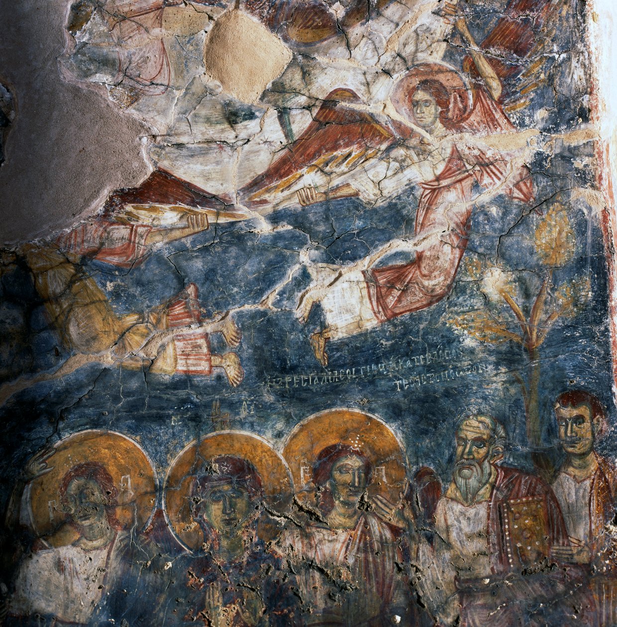 天使与圣徒，希腊克里特岛迪瓦伊德 Agios Georgios 修道院的壁画（照片） 作者 未知未知
