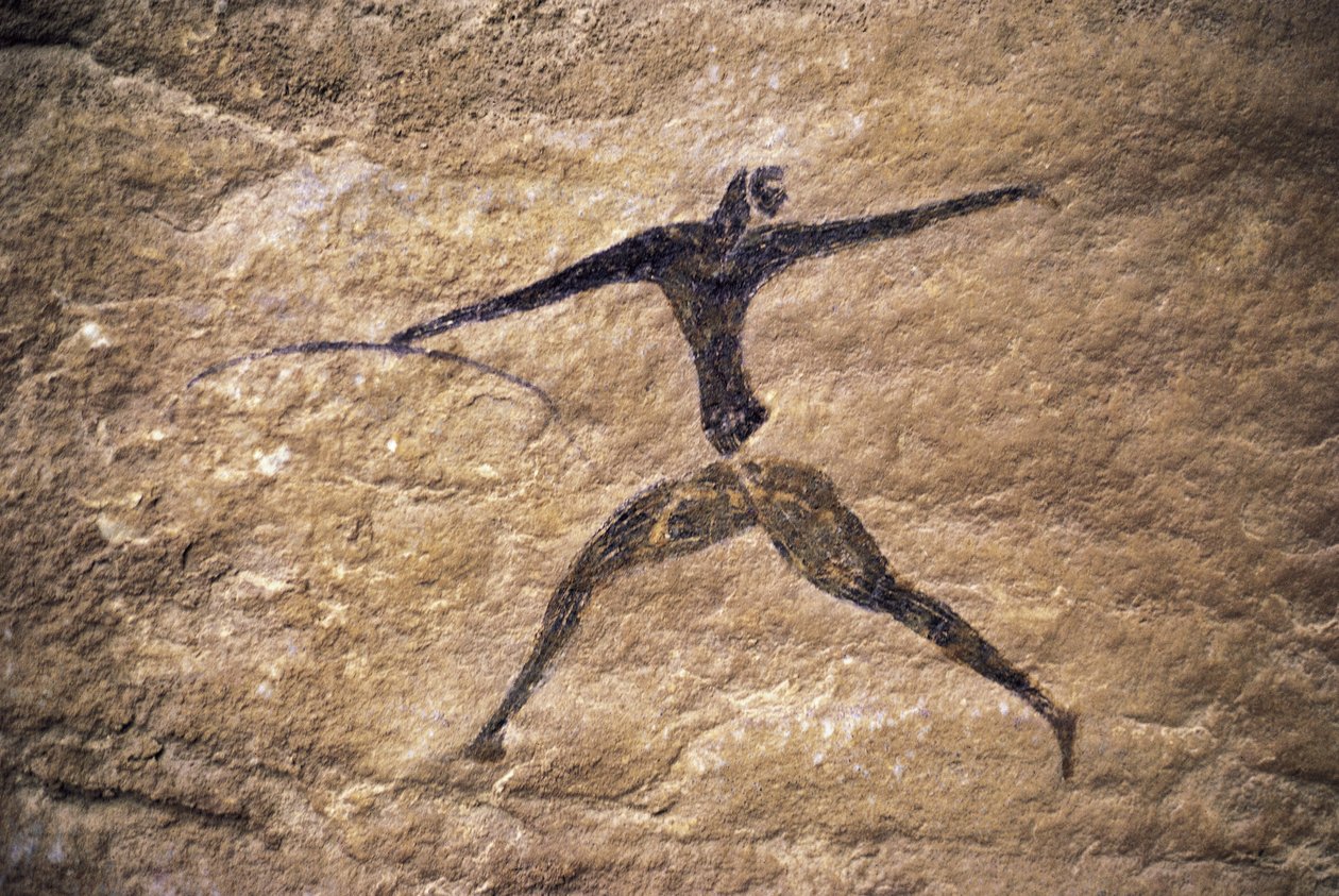 Archer, cave painting, Tassili n