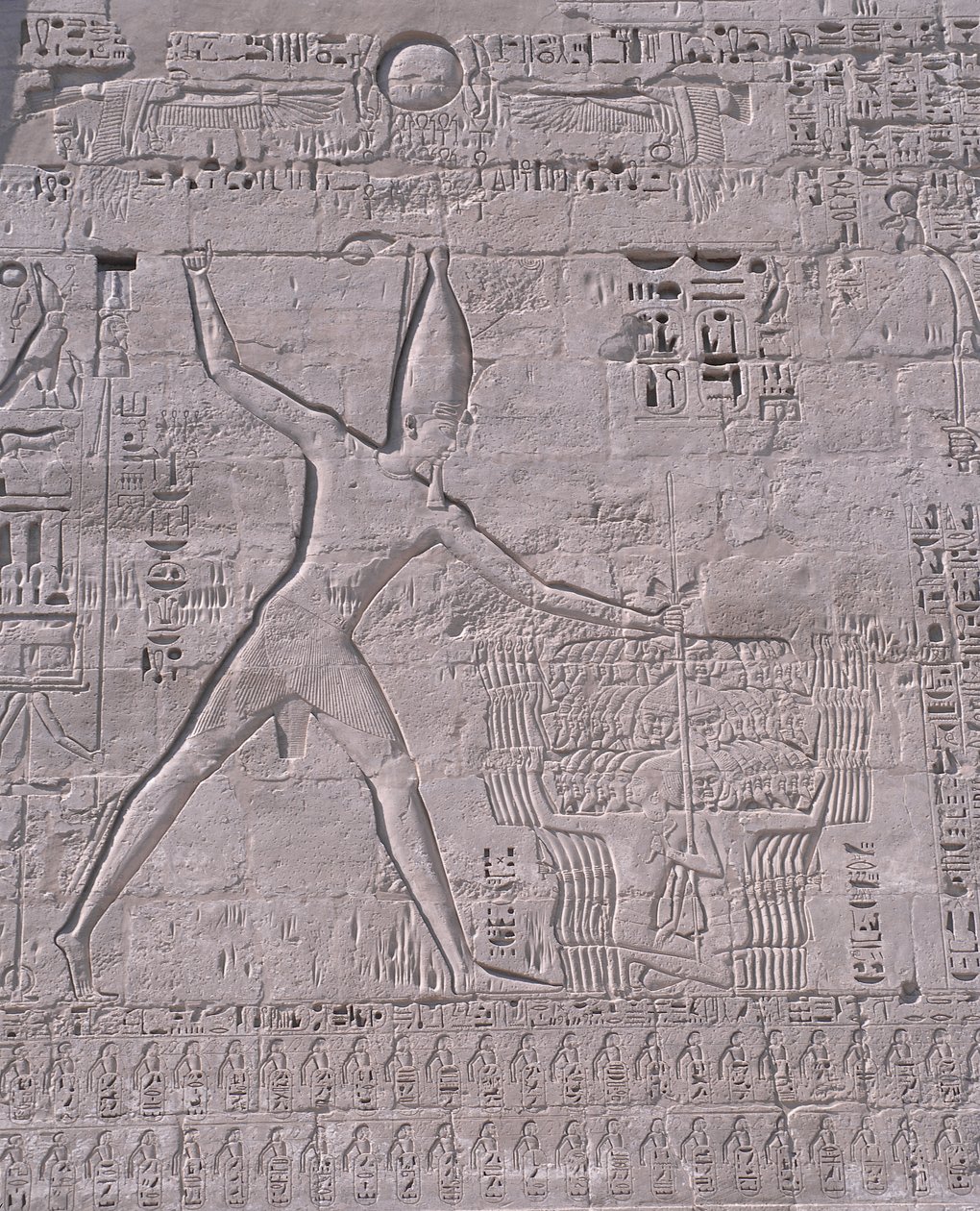 在寺庙的墙壁上的雕刻， Medinet Habu，卢克索，埃及 作者 未知未知