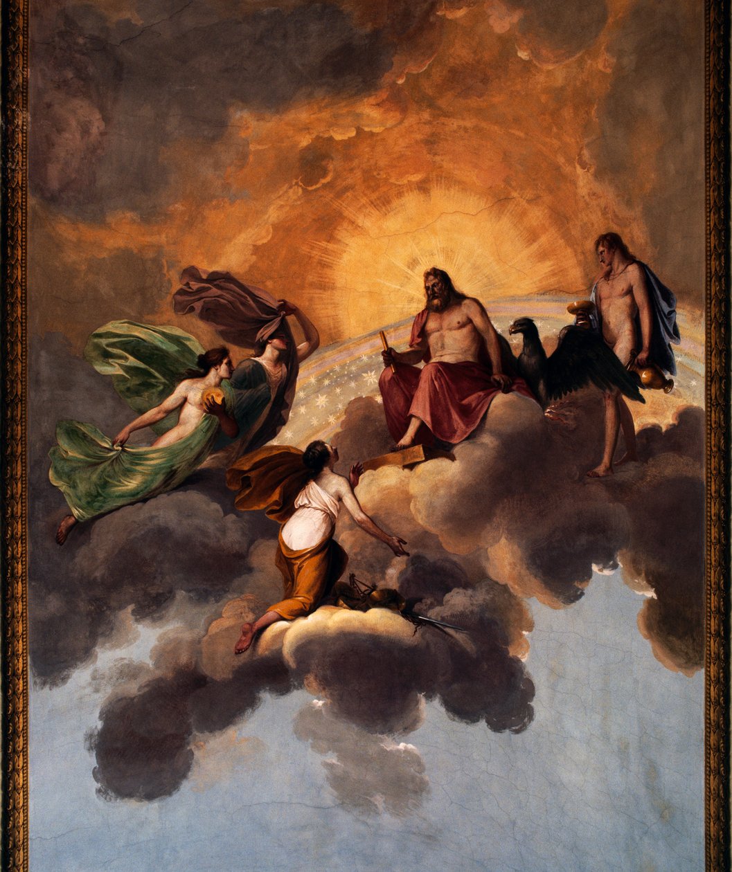 Christ and Angels, fresco on ceiling of entry into bedroom of Royal Apartment, Ducal Palace, Lucca, Tuscany, Italy 作者 未知未知
