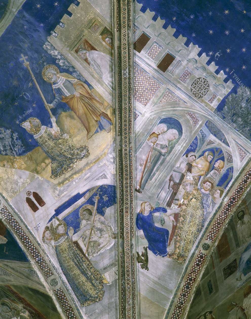 Detail from vault in St Martial chapel, Papal Palace in Avignon , with frescoes 作者 未知未知