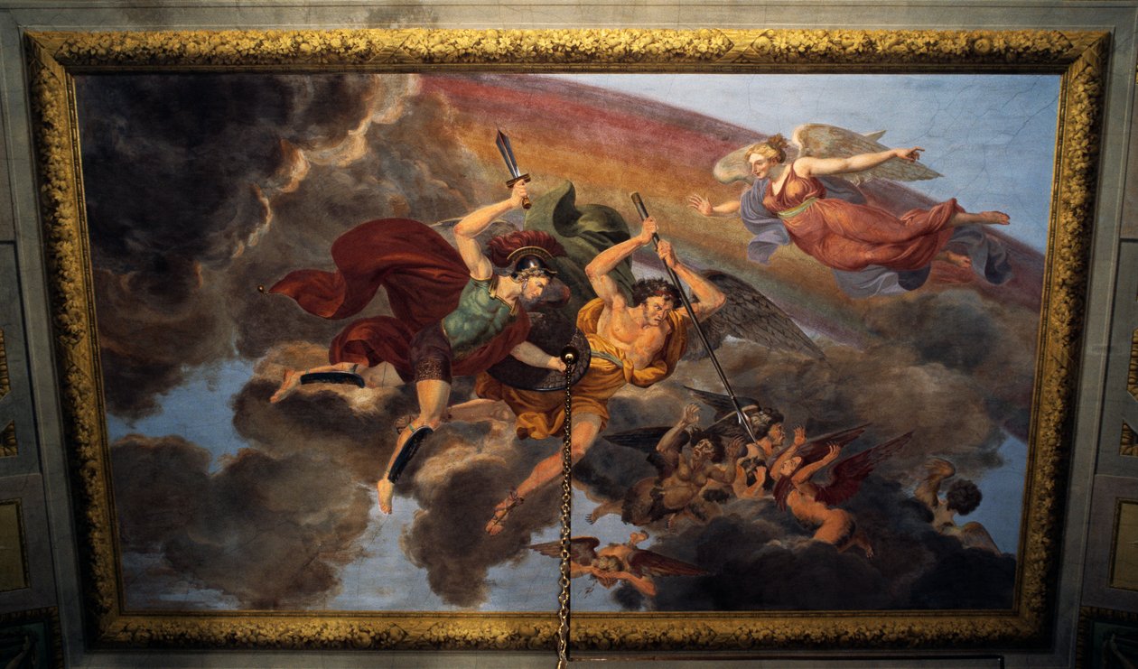 Fresco on ceiling of bedroom of Royal Apartment, Ducal Palace, Lucca, Tuscany, Italy Detail 作者 未知未知