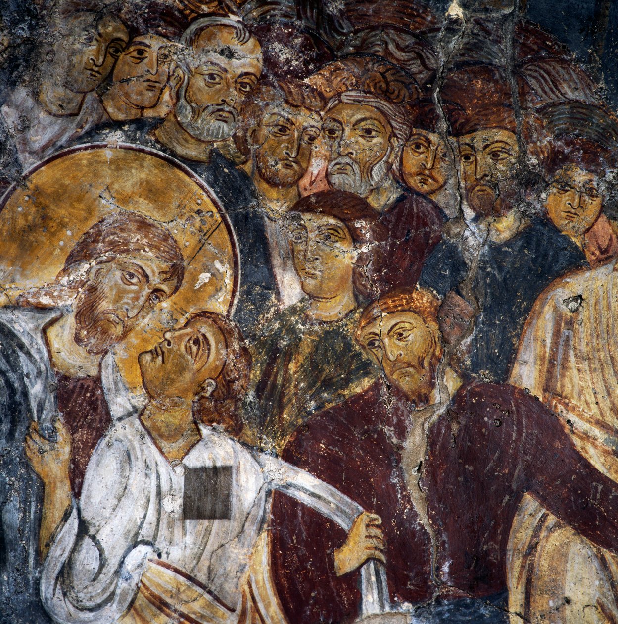 耶稣和使徒，希腊克里特岛 Myriokefala Panagia Antifonitria 修道院内的壁画（照片） 作者 未知未知