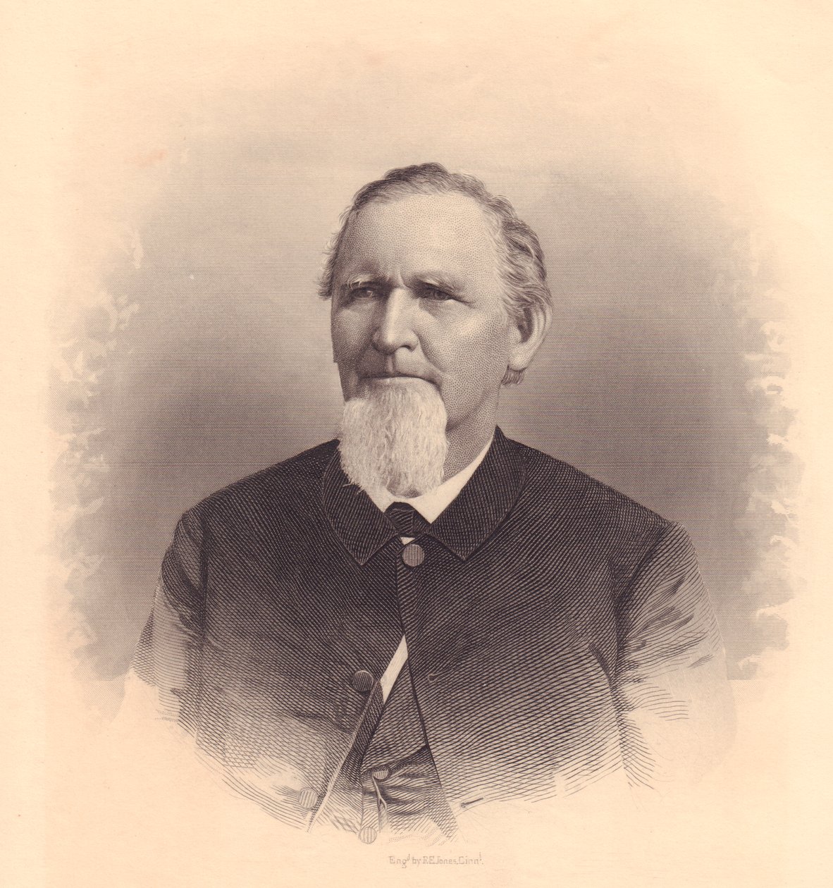 美国卫理公会牧师约翰 L 史密斯的肖像，由 FE Jones 雕刻，大约 1870 年 作者 未知未知