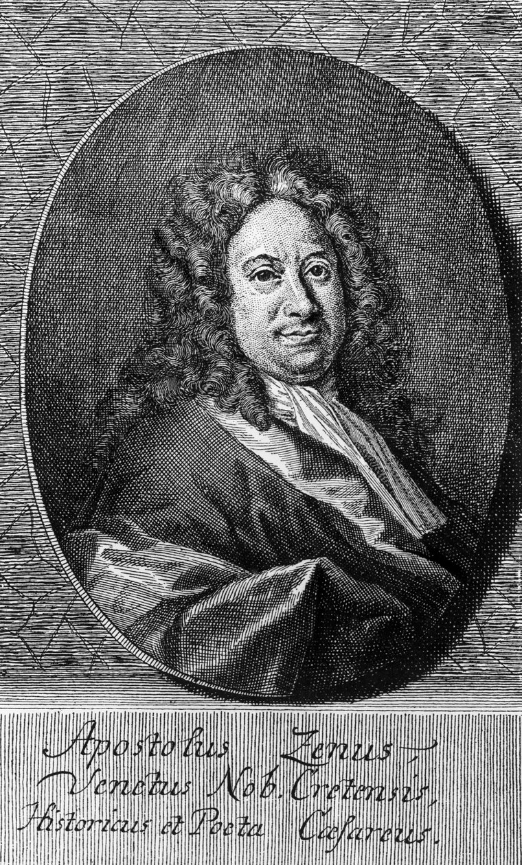 Apostolo Zeno (大约 1668-1750) 的肖像，意大利诗人、剧作家、记者和文人，雕刻 作者 未知未知