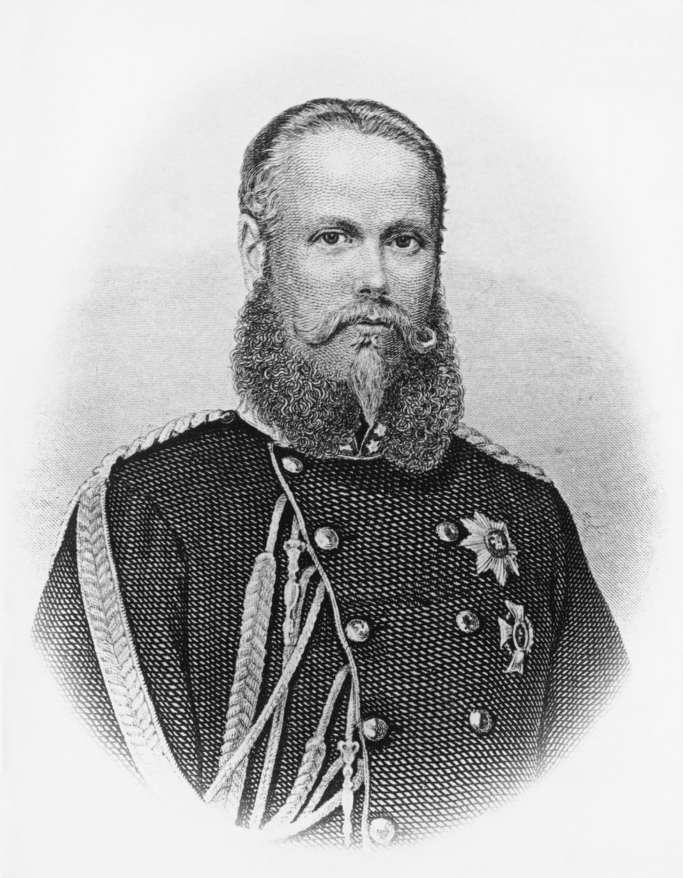 查理一世 (1823-1891) 的肖像，符腾堡国王从 1864 年起，雕刻 作者 未知未知
