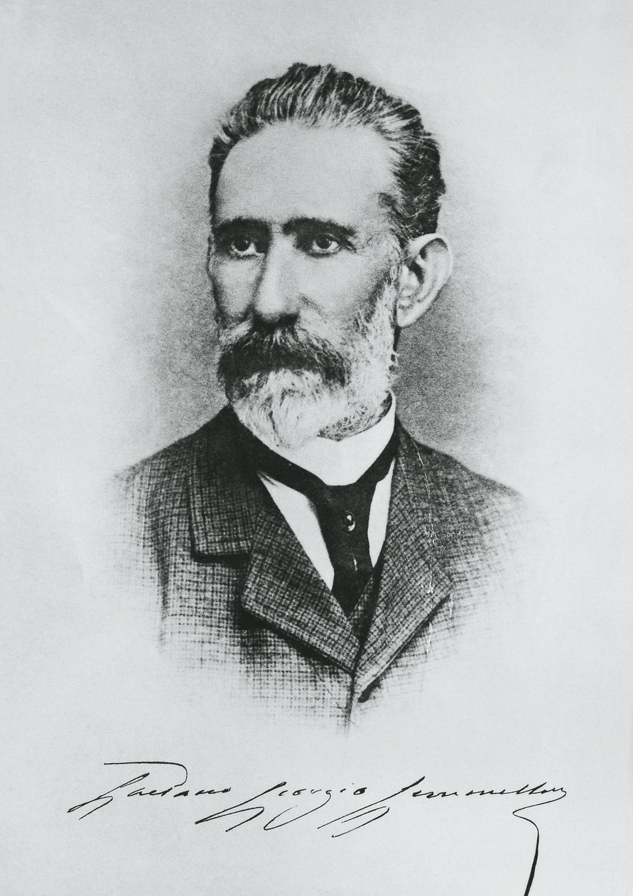 Gaetano Giorgio Gemmellaro (1832-1904) 的肖像，意大利地质学家、古生物学家和政治家，雕刻 作者 未知未知