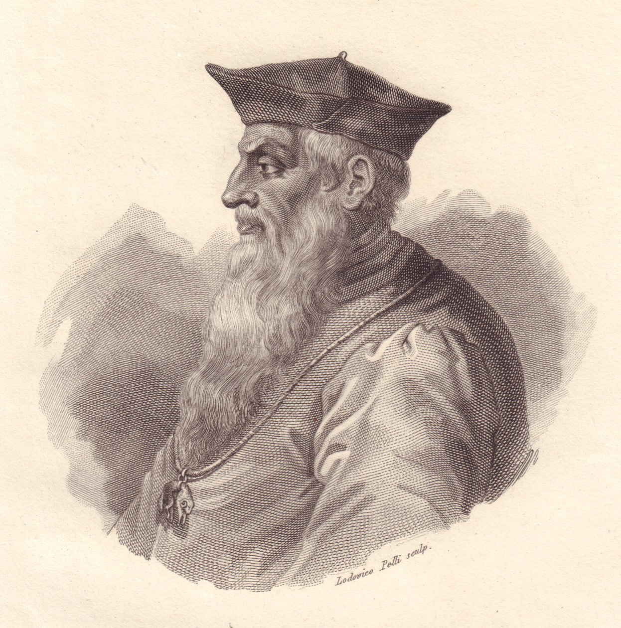 意大利海军上将 Andrea Doria (1466-1560) 的肖像，Ludovico Pelli 铜版画 作者 未知未知